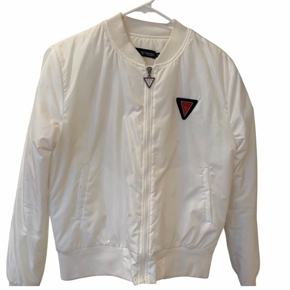 Guess White Bomber Jacket
